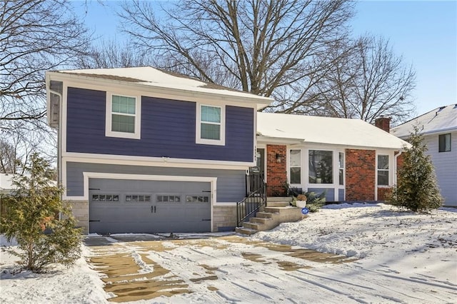 tri-level home with a garage