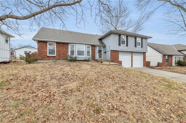 tri-level home with a garage