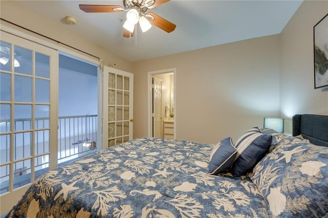 bedroom featuring ceiling fan