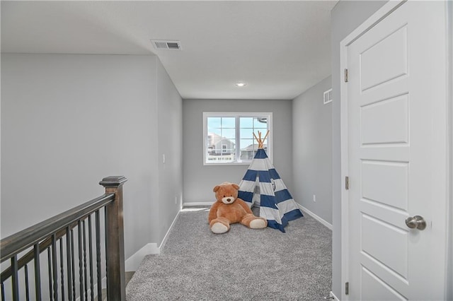 game room with carpet flooring