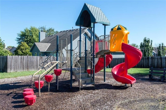 community play area featuring fence