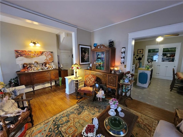 513 S Business Highway 13, Lexington, MO 64067 - living area with hardwood / wood-style floors and ornamental molding