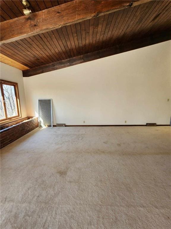 11425 45th Hwy N, Platte City, MO 64079 - unfurnished room with wooden ceiling with exposed beams and carpet