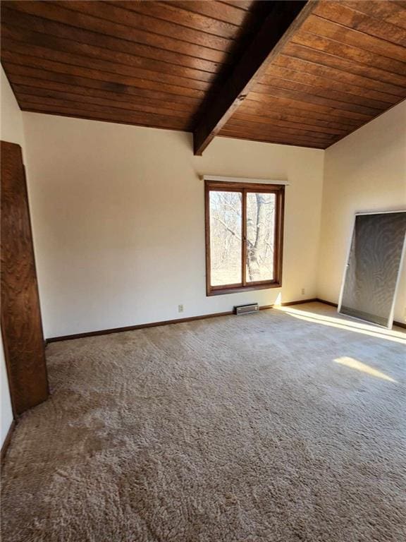 11425 45th Hwy N, Platte City, MO 64079 - carpeted empty room featuring wooden ceiling and baseboards