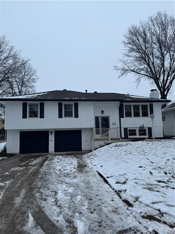 bi-level home with a garage