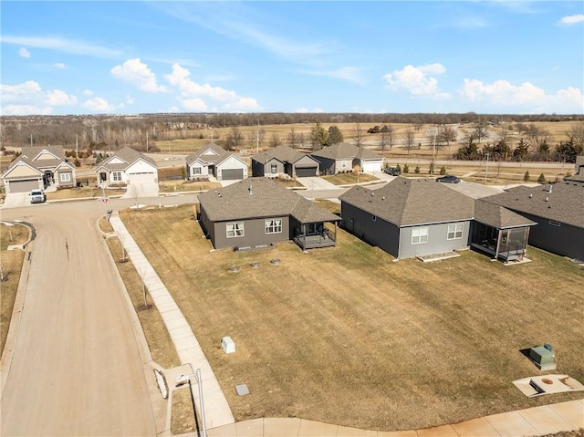 aerial view with a residential view