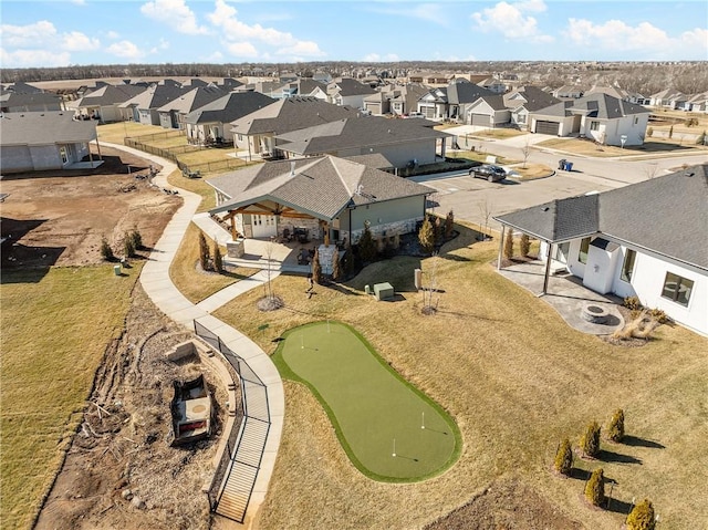 aerial view featuring a residential view