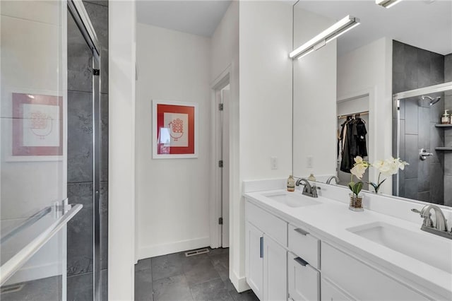 15171 W 173rd St, Olathe, KS 66062 - full bathroom with a sink, double vanity, and tiled shower
