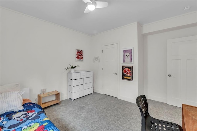 15171 W 173rd St, Olathe, KS 66062 - carpeted bedroom featuring ornamental molding, baseboards, and ceiling fan