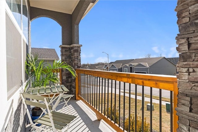 balcony with a residential view