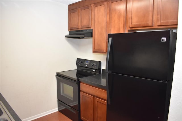 kitchen with black appliances