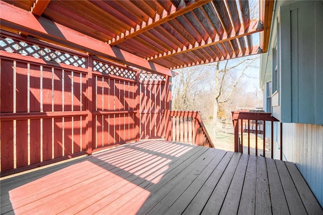 wooden deck with a pergola