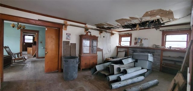 miscellaneous room featuring a wealth of natural light