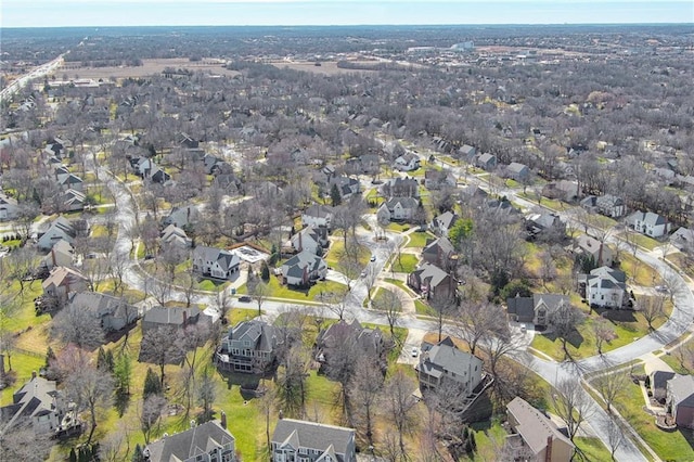 aerial view featuring a residential view