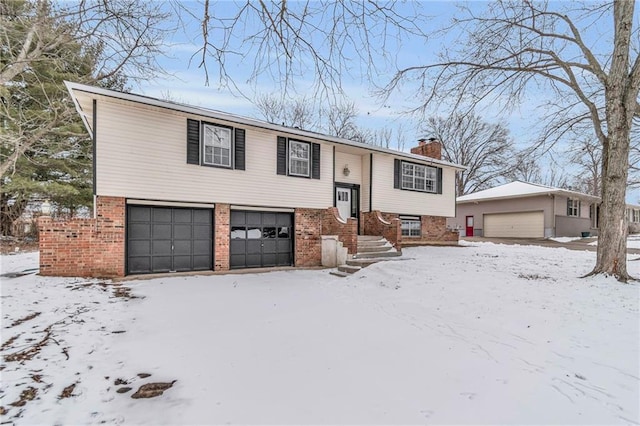 bi-level home with a garage