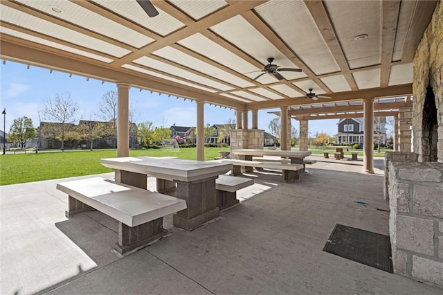 9011 NE 79th St, Kansas City, MO 64158 - view of patio / terrace with ceiling fan