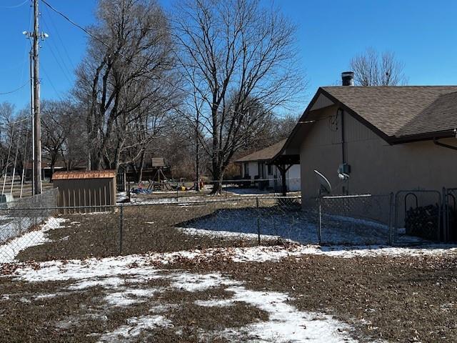 view of snowy yard