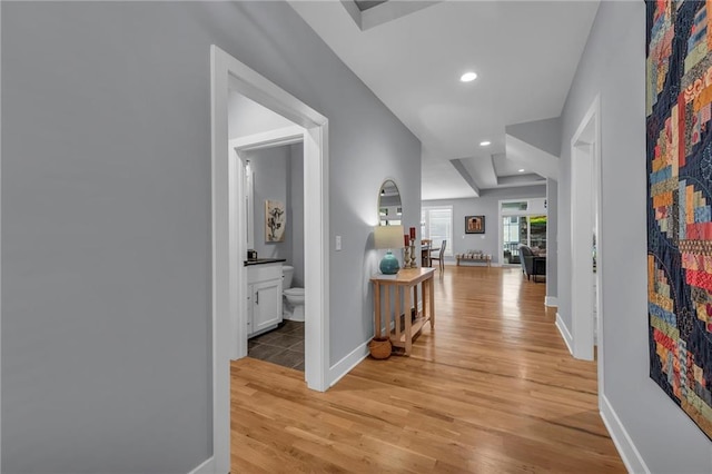 hall featuring light hardwood / wood-style floors