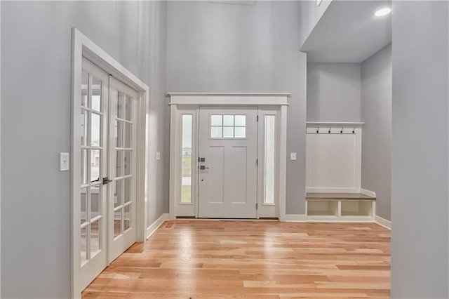 foyer entrance featuring light hardwood / wood-style flooring