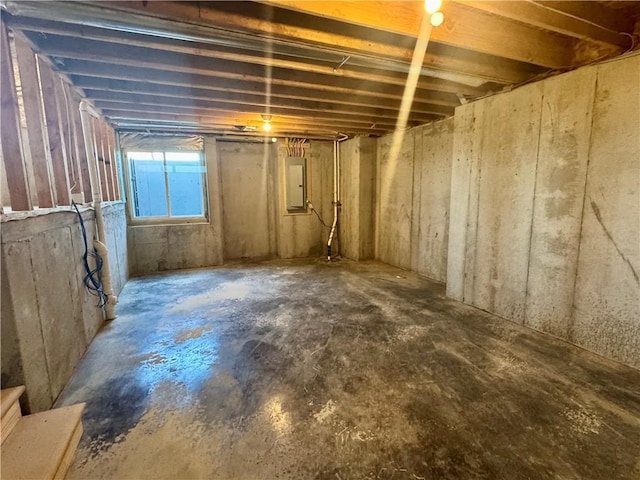 basement with electric panel