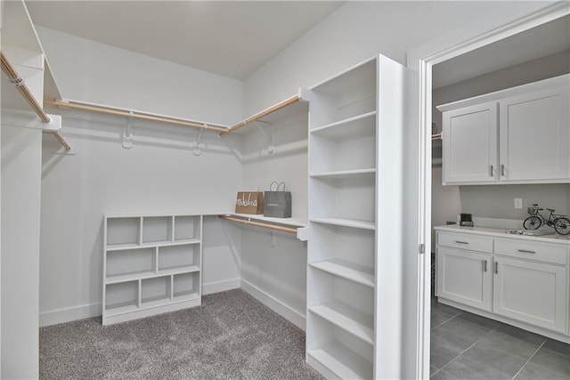 spacious closet with carpet flooring