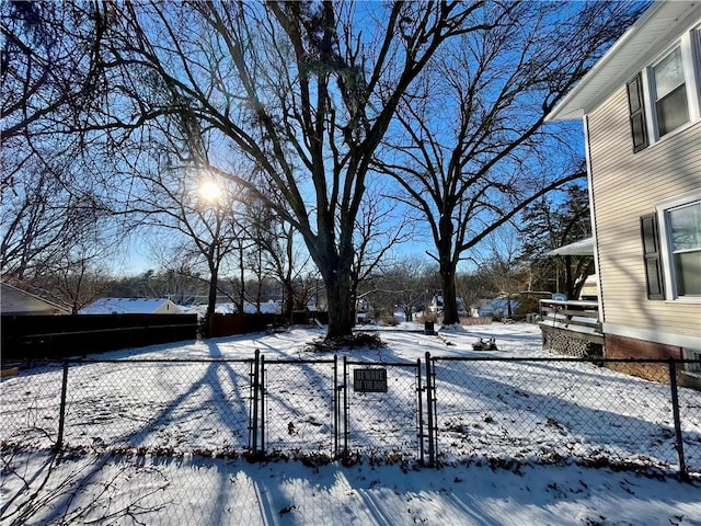 view of snowy yard