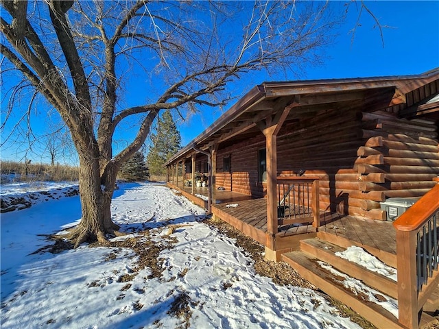 view of snowy exterior