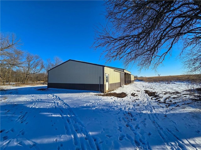 view of snow covered structure