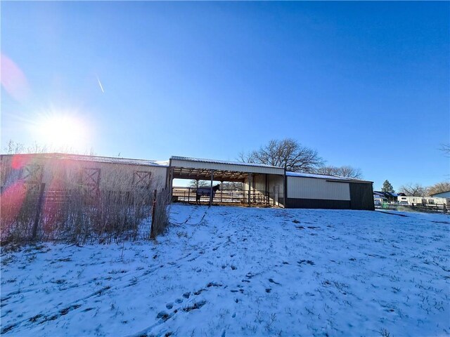 view of snow covered structure