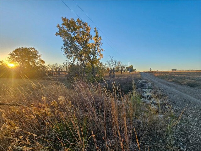 view of street with a rural view