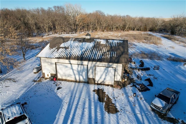 view of snowy aerial view