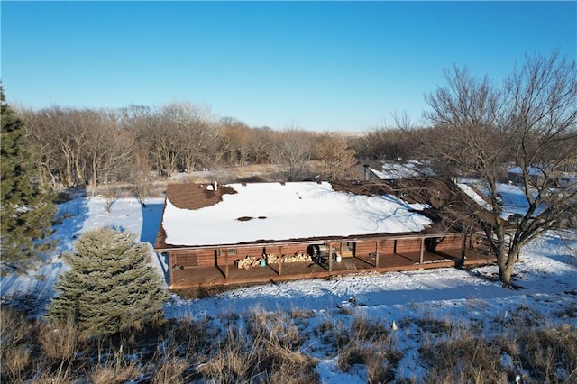 view of snowy aerial view