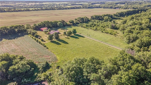 drone / aerial view with a rural view