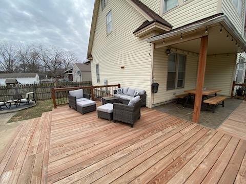 deck featuring an outdoor hangout area