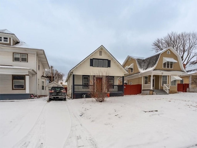 view of front of house featuring covered porch