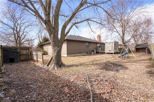 view of yard featuring a playground