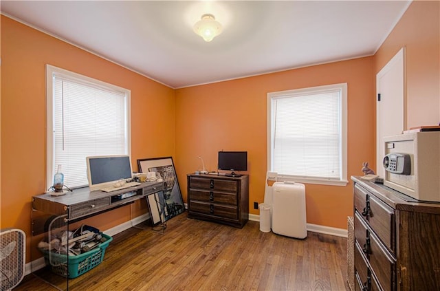 office featuring light wood-type flooring