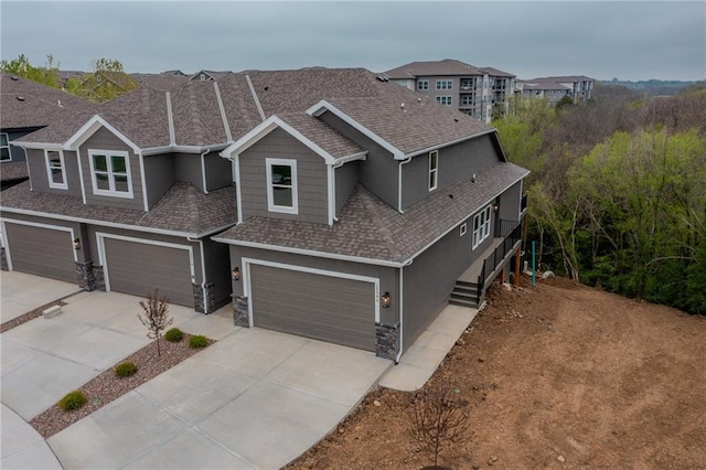 view of front of house with a garage