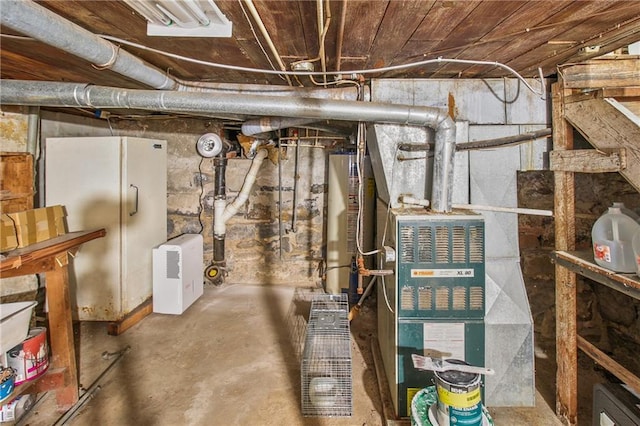 utility room with water heater