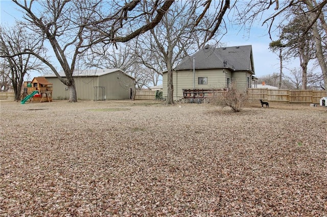 view of yard featuring a playground