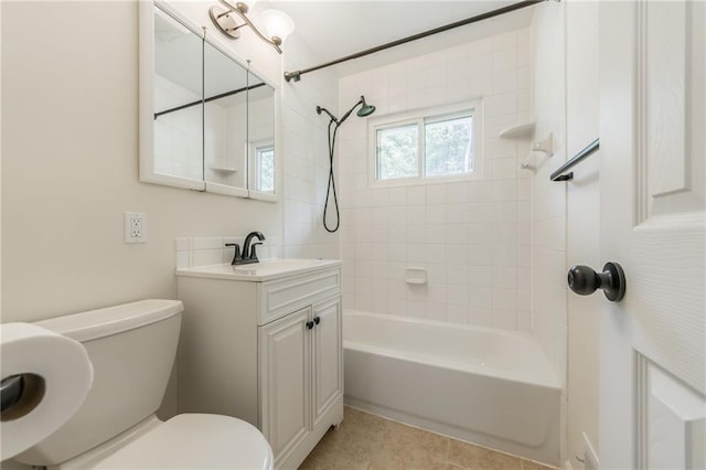 11413 Palmer Ave, Kansas City, MO 64134 - full bath with vanity, shower / washtub combination, and tile patterned floors