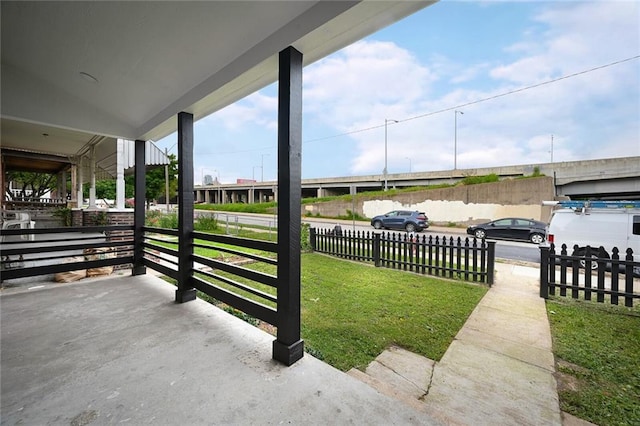 view of yard featuring a porch