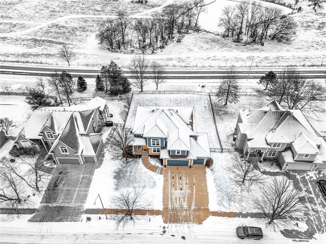 view of snowy aerial view