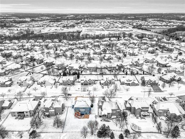 drone / aerial view with a residential view