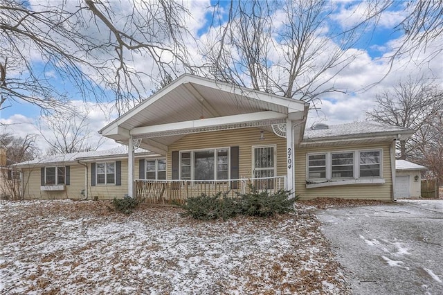 view of front of home with a porch