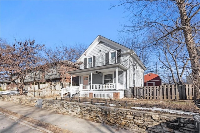 view of front of property with covered porch