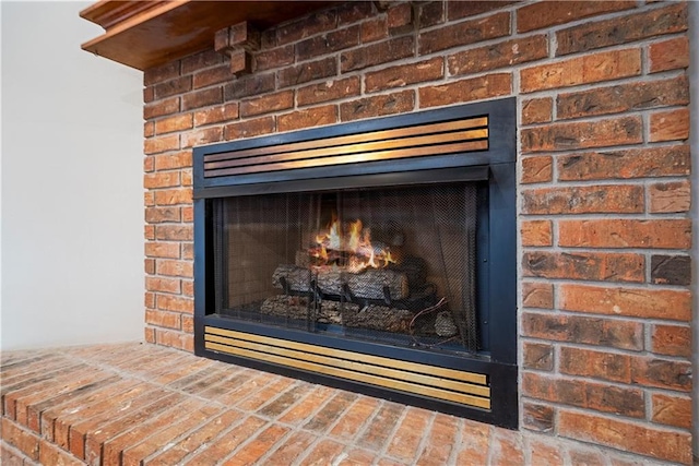 room details with a fireplace