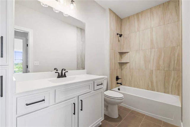 17151 W 168th Pl, Olathe, KS 66062 - full bathroom with vanity, tub / shower combination, and tile patterned flooring