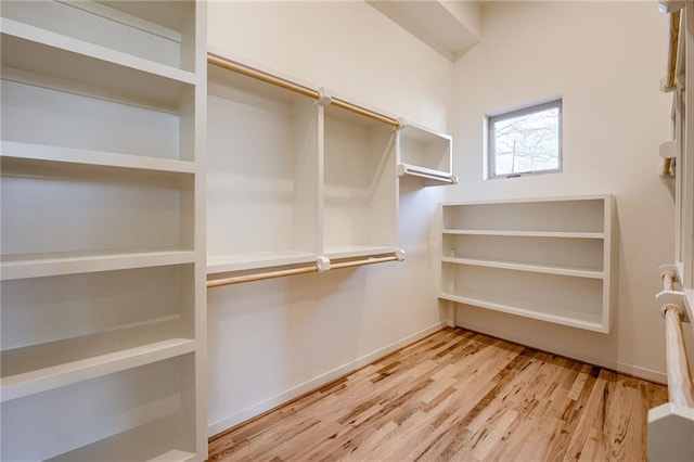 spacious closet with wood finished floors