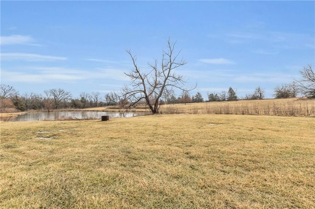 view of yard featuring a water view